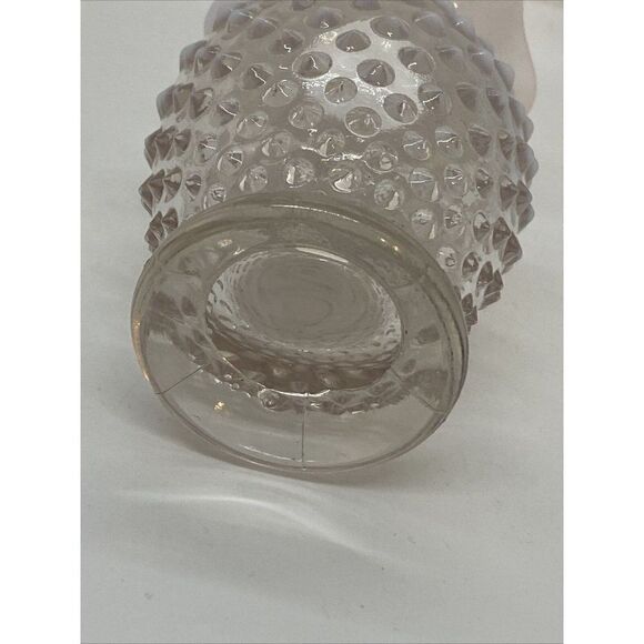 Fenton Clear/White Opalescent Hobnail Ruffle Edge 4” Vase Small bud vintage - Picture 3 of 6
